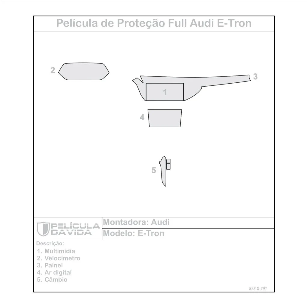Pelicula protecao Kit full ppf Audi E-Tron