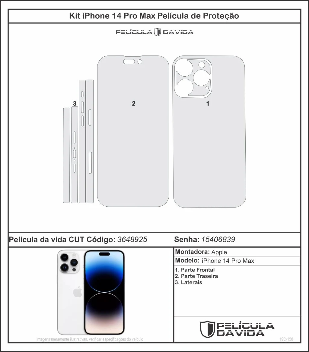 Pelicula proteção kit iPhone 14 pro max Antiriscos