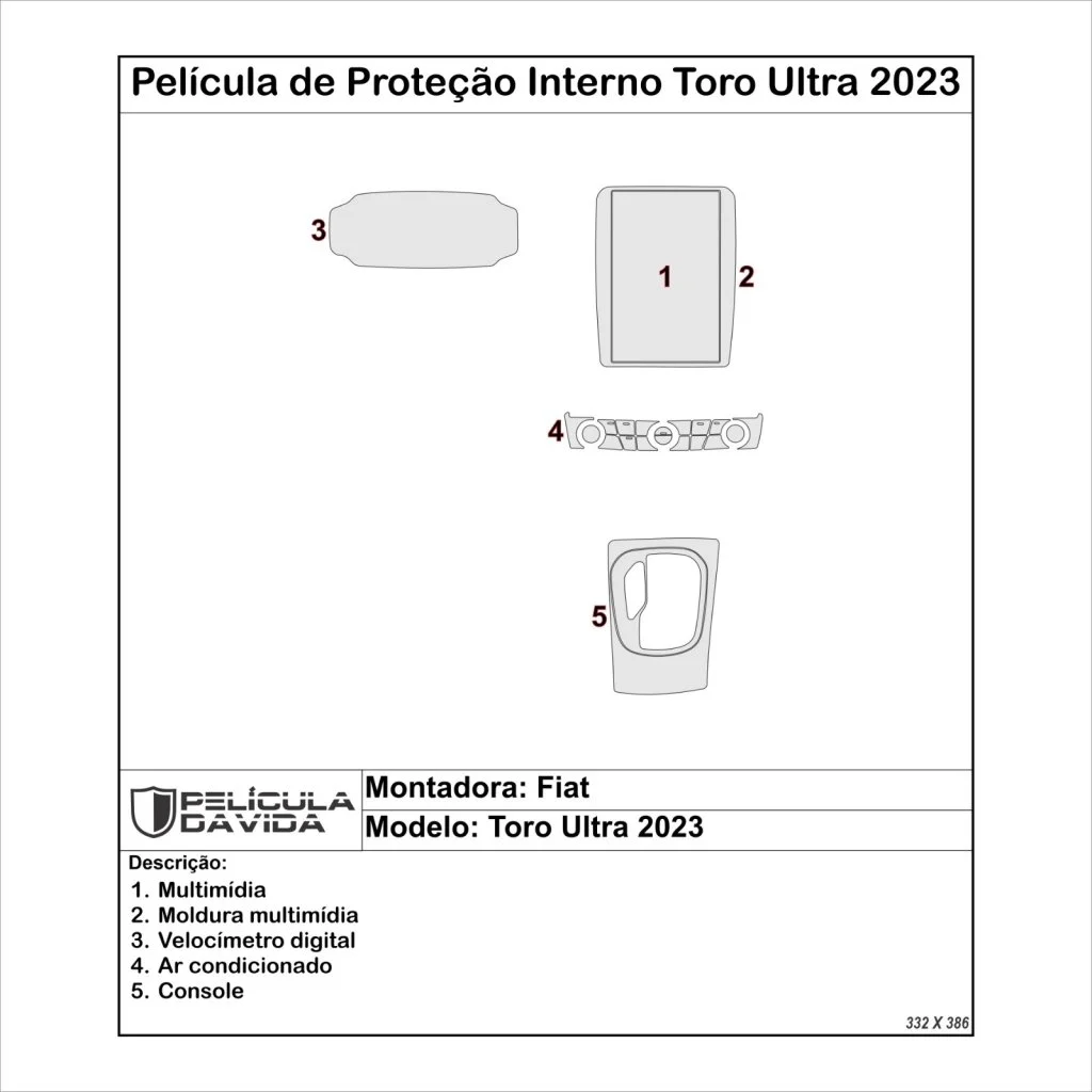 Pelicula proteção kit Fiat toro ultra Antiriscos