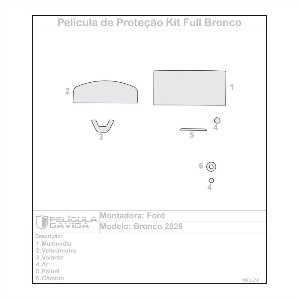 Pelicula proteção Ford Bronco 2026