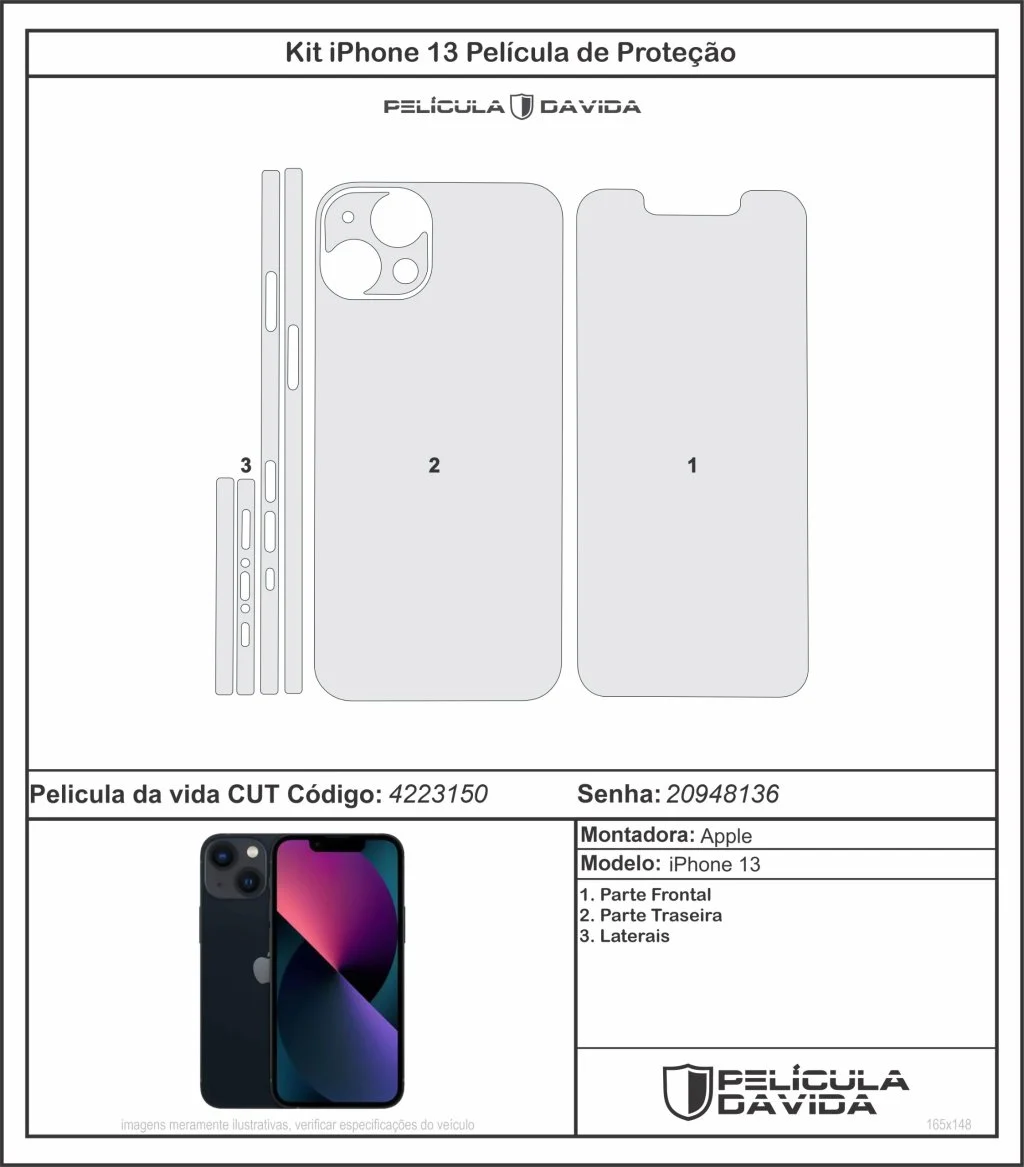 Película proteção iPhone 13